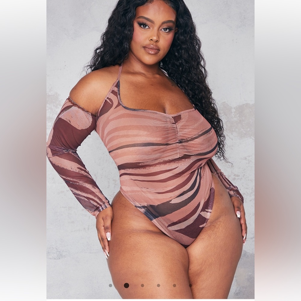 PLT Plus Womens Mesh Bodysuit- New With Tags, Size 16